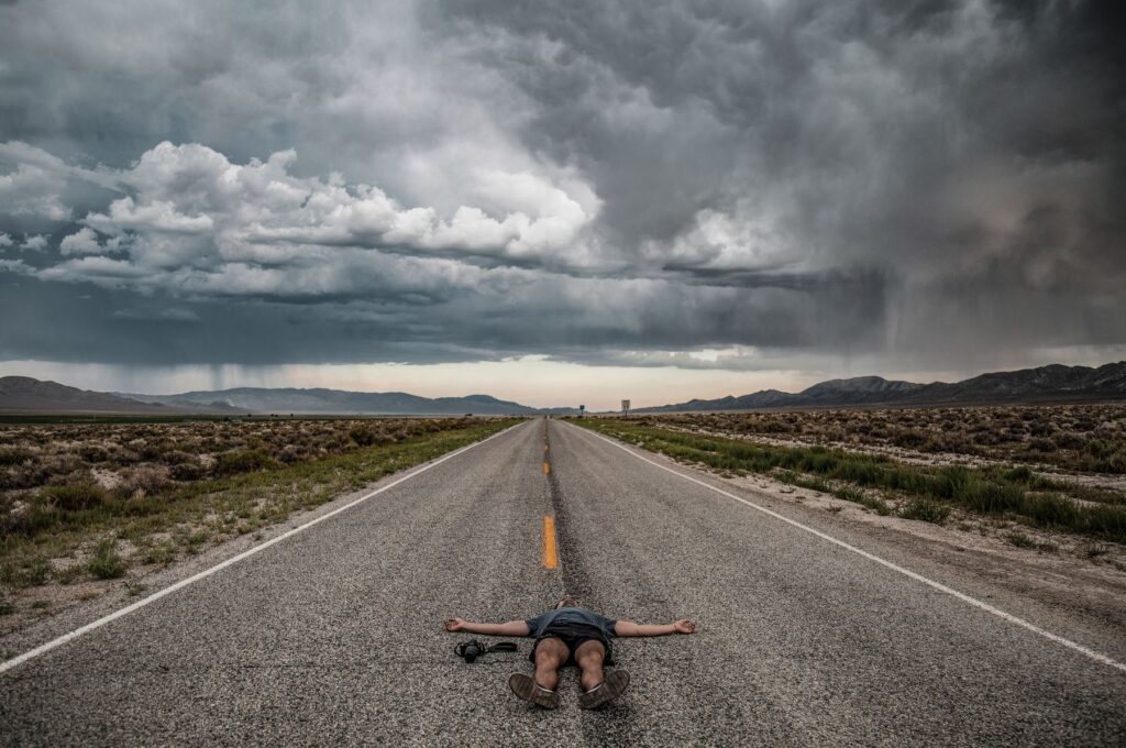 Man collapsed on road
