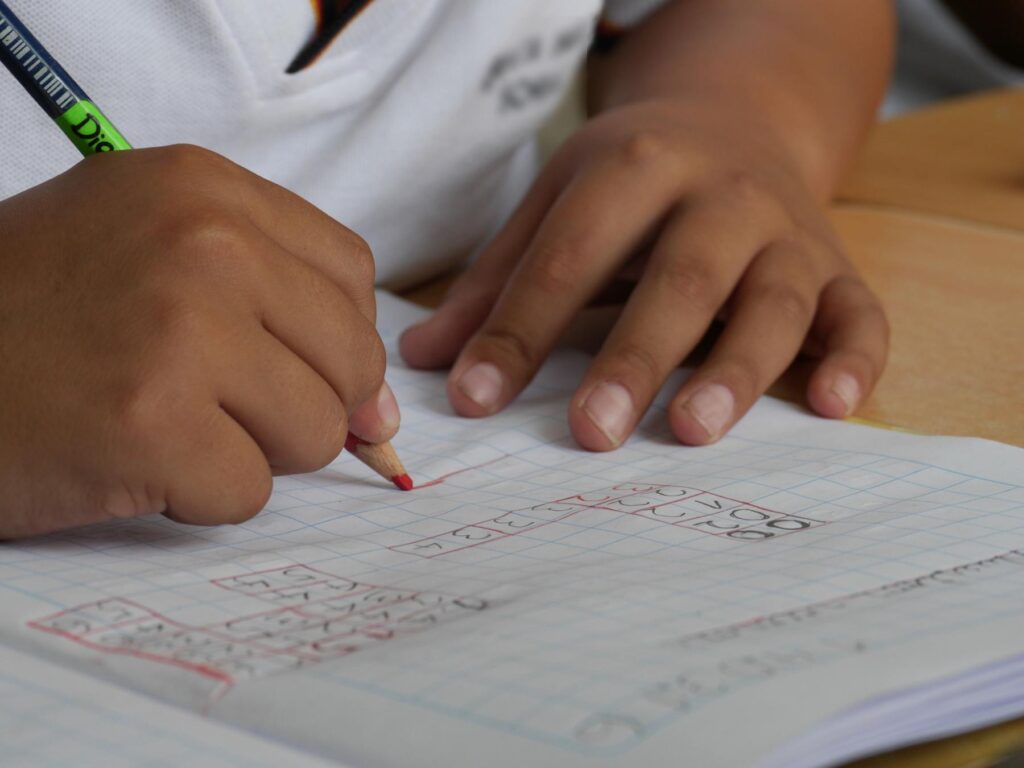 Students doing maths sums
